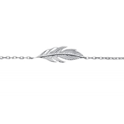 Bracelet Argent motif plume