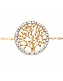 Bracelet arbre de vie cercle en plaqué or